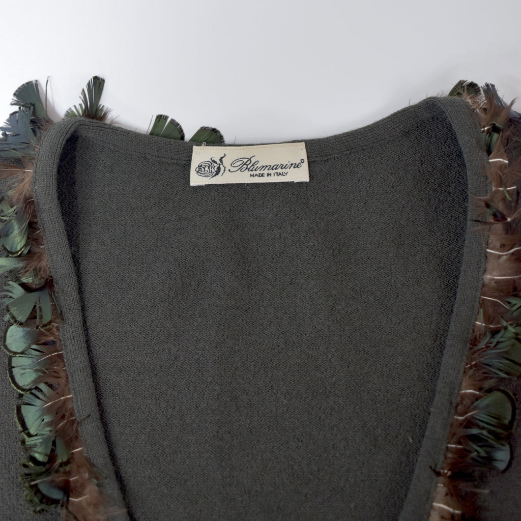 Brumarine short feather cardigan