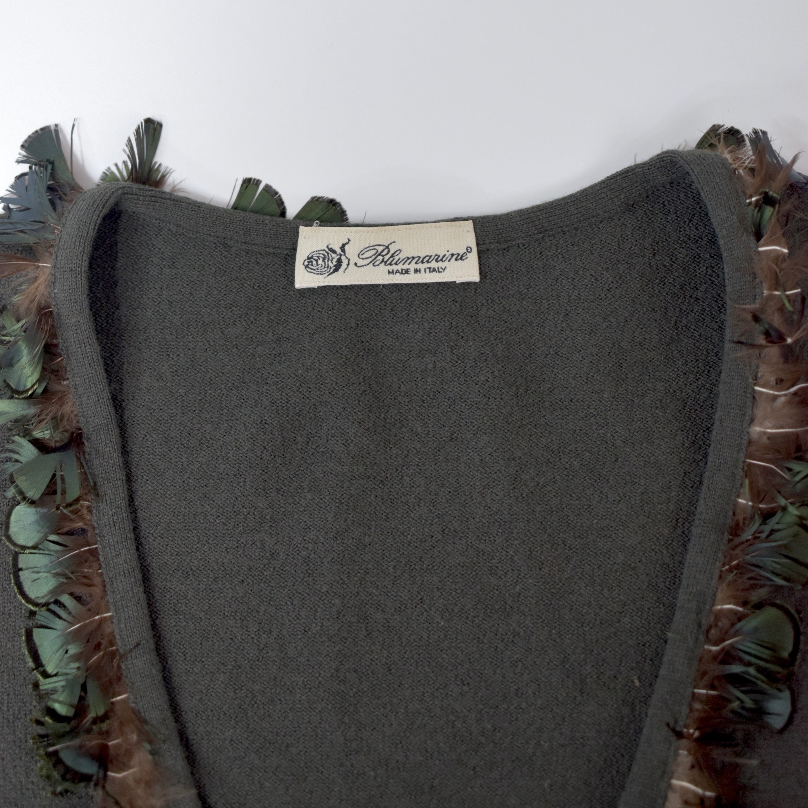 Brumarine short feather cardigan