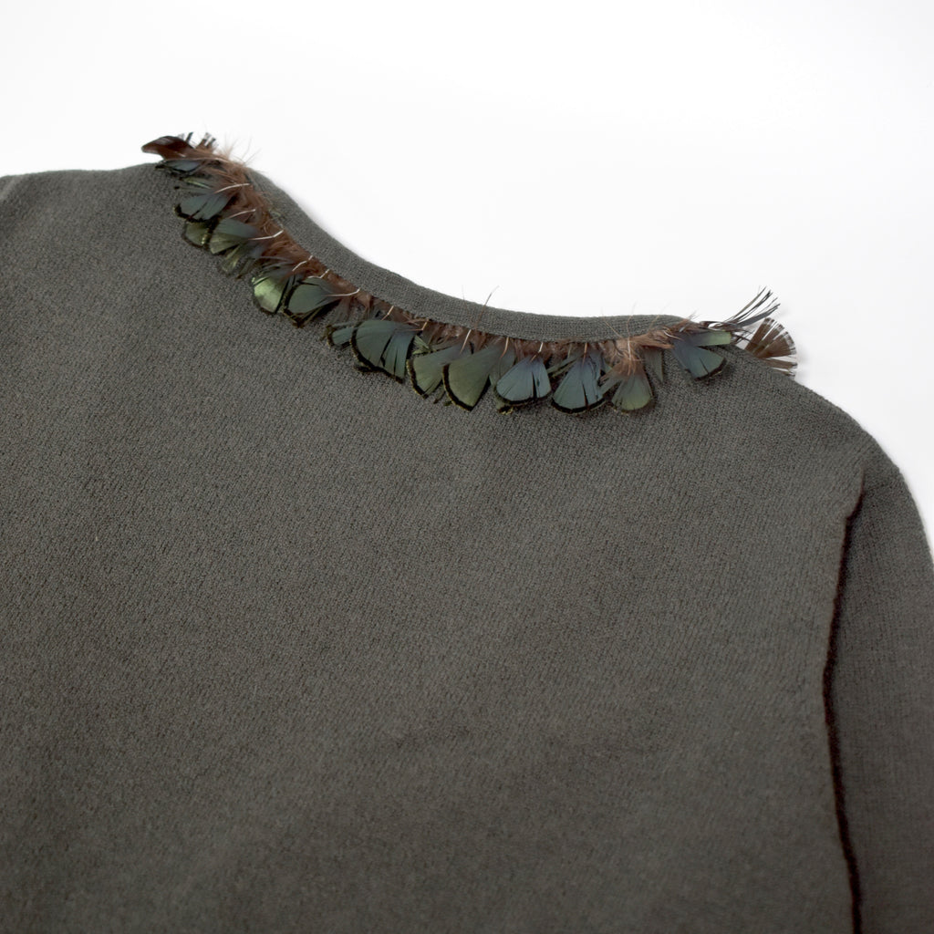 Brumarine short feather cardigan