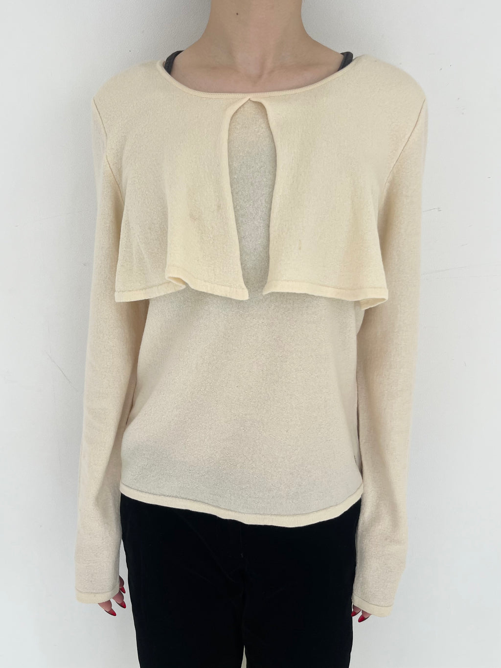 GIVENCHY cream knit top