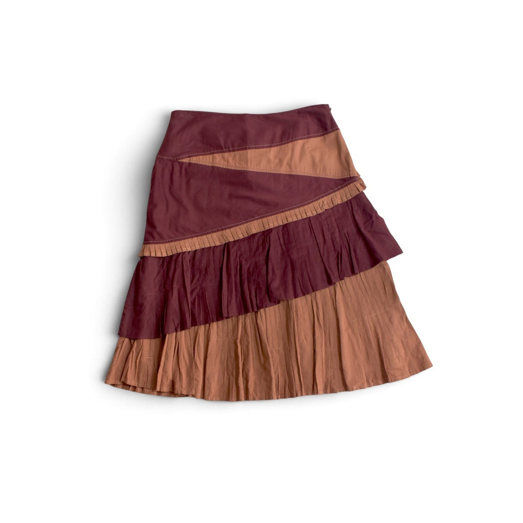 two tone tiered skirt