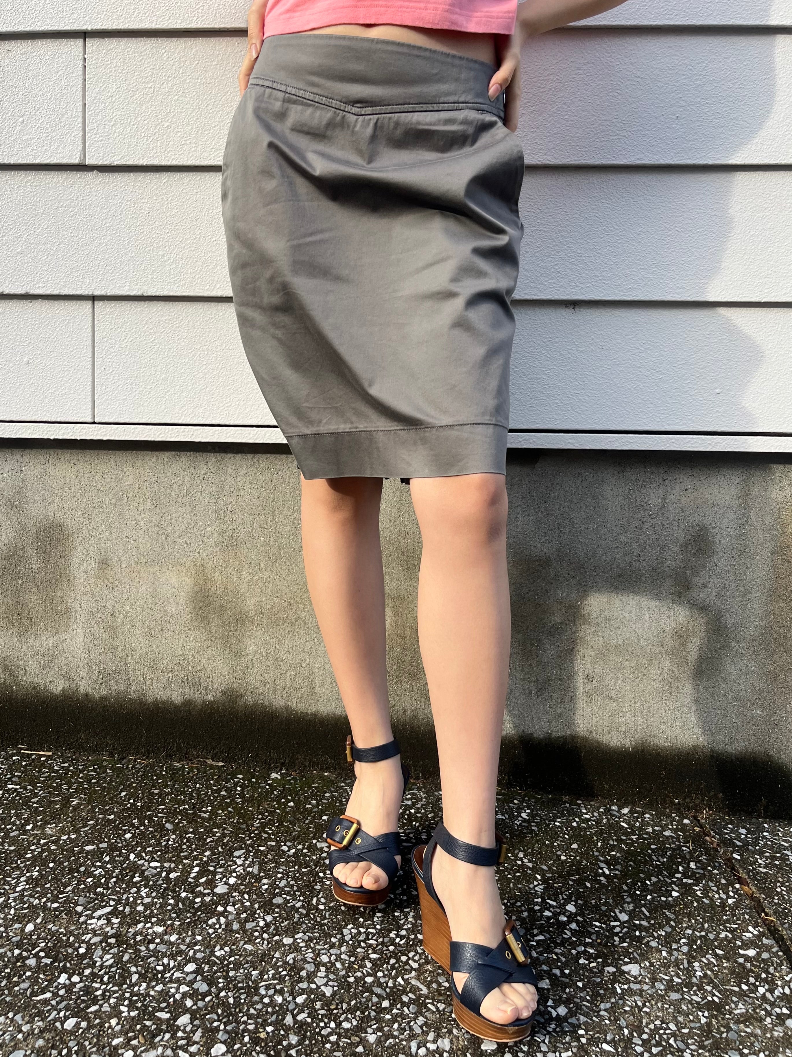 EMPORIO ARMANI khaki pocket skirt