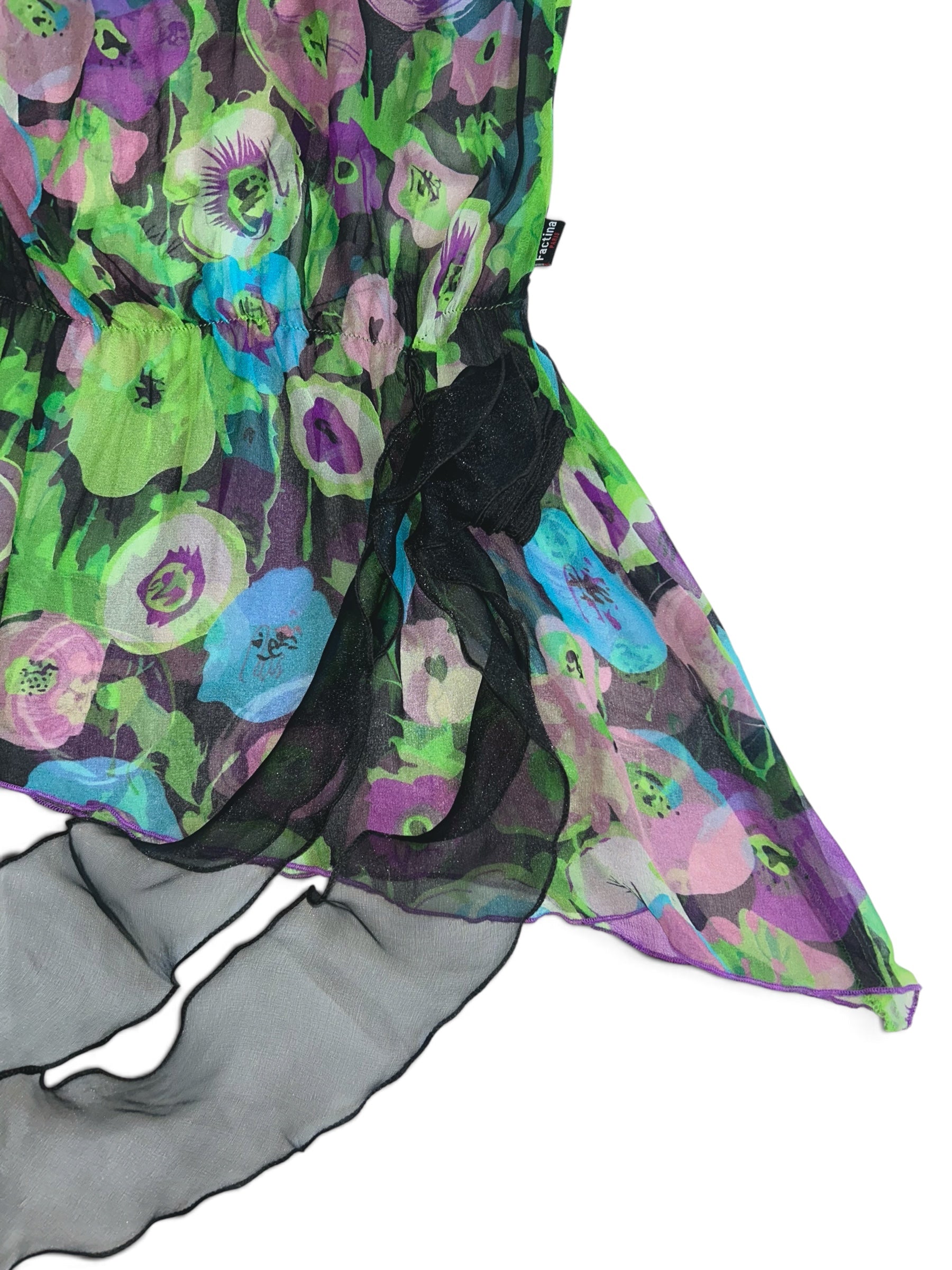 flower sheer tunic top