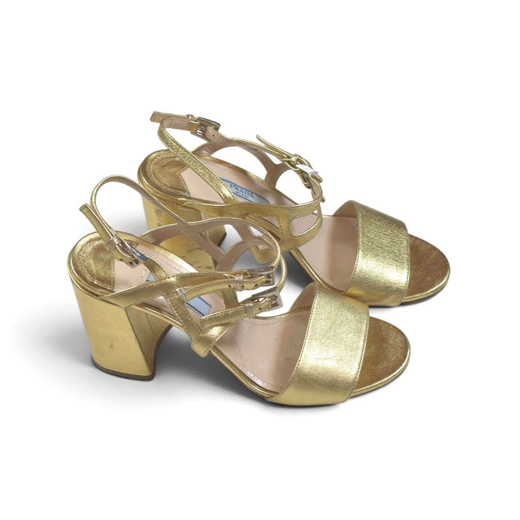 Prada gold sandals