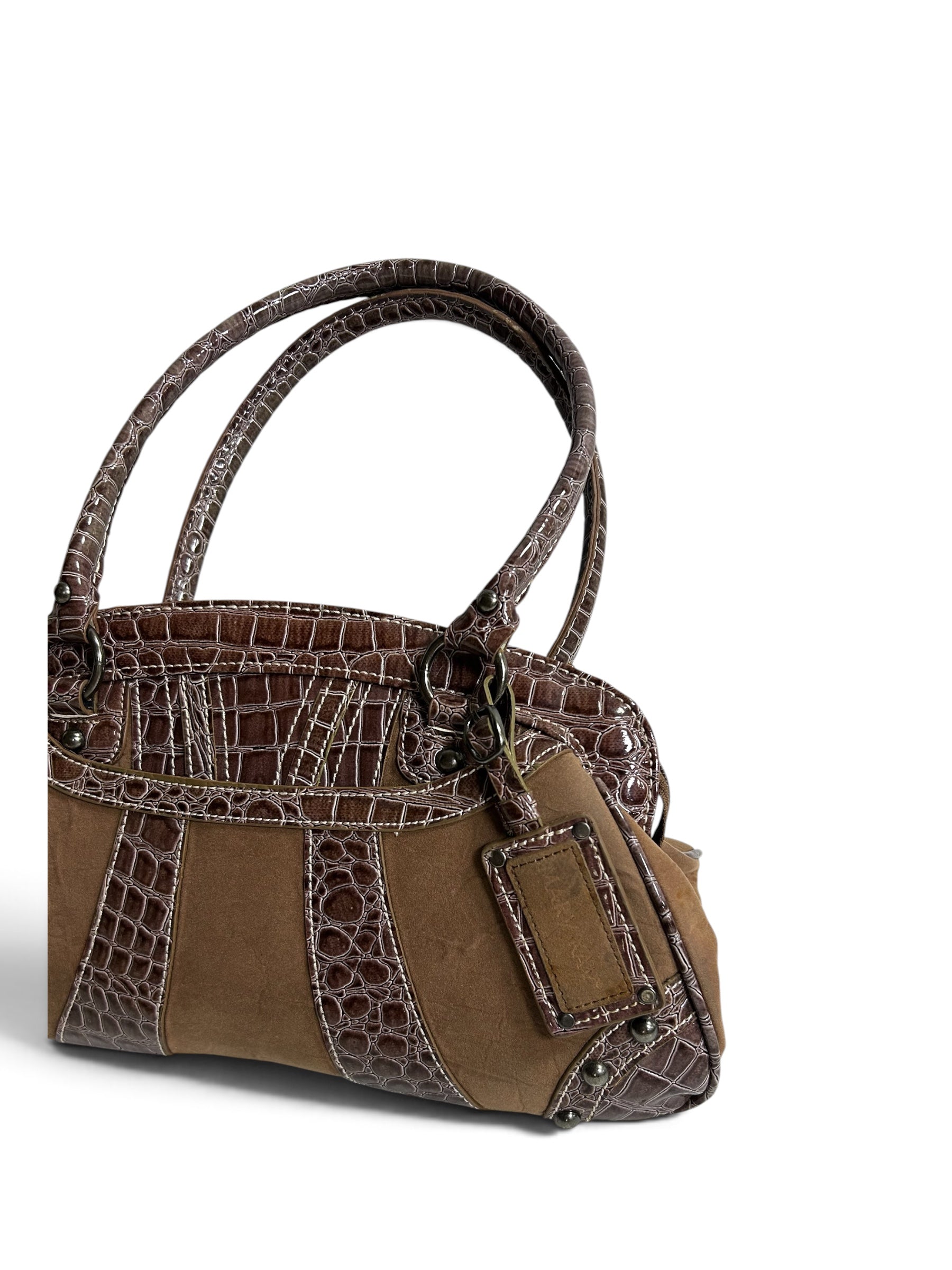 brown hand bag
