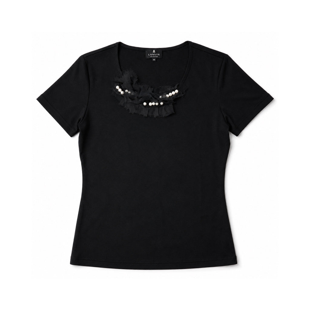 LANVIN black corsage top