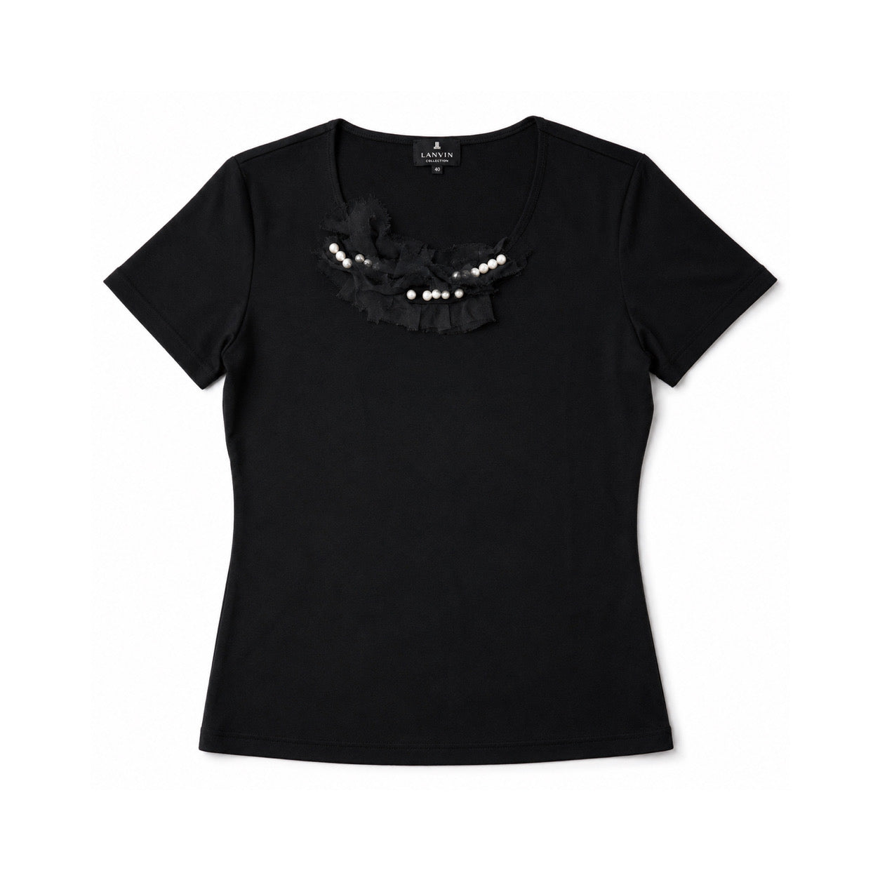 LANVIN black corsage top