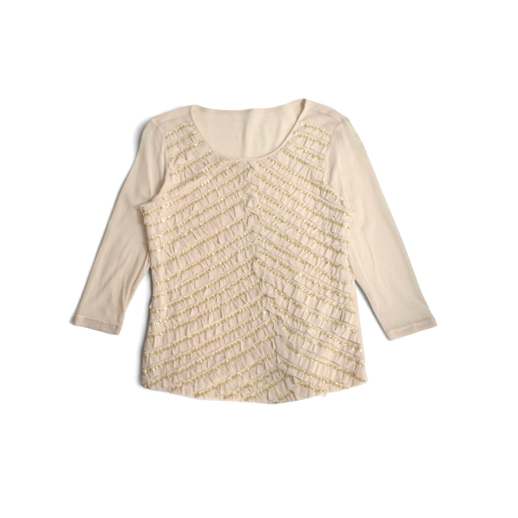 sequin beige top