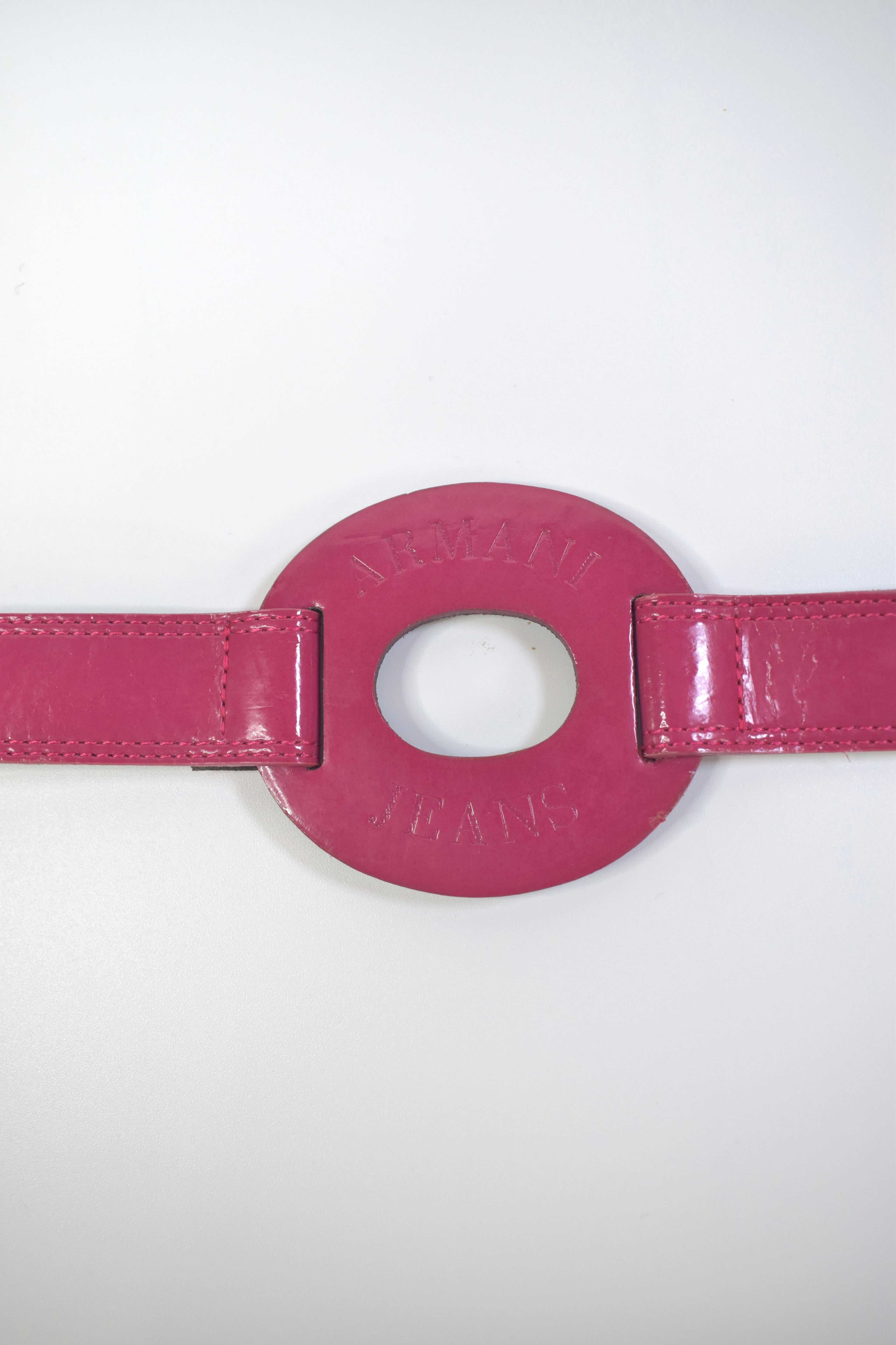 ARMANI Jeans pink circle belt