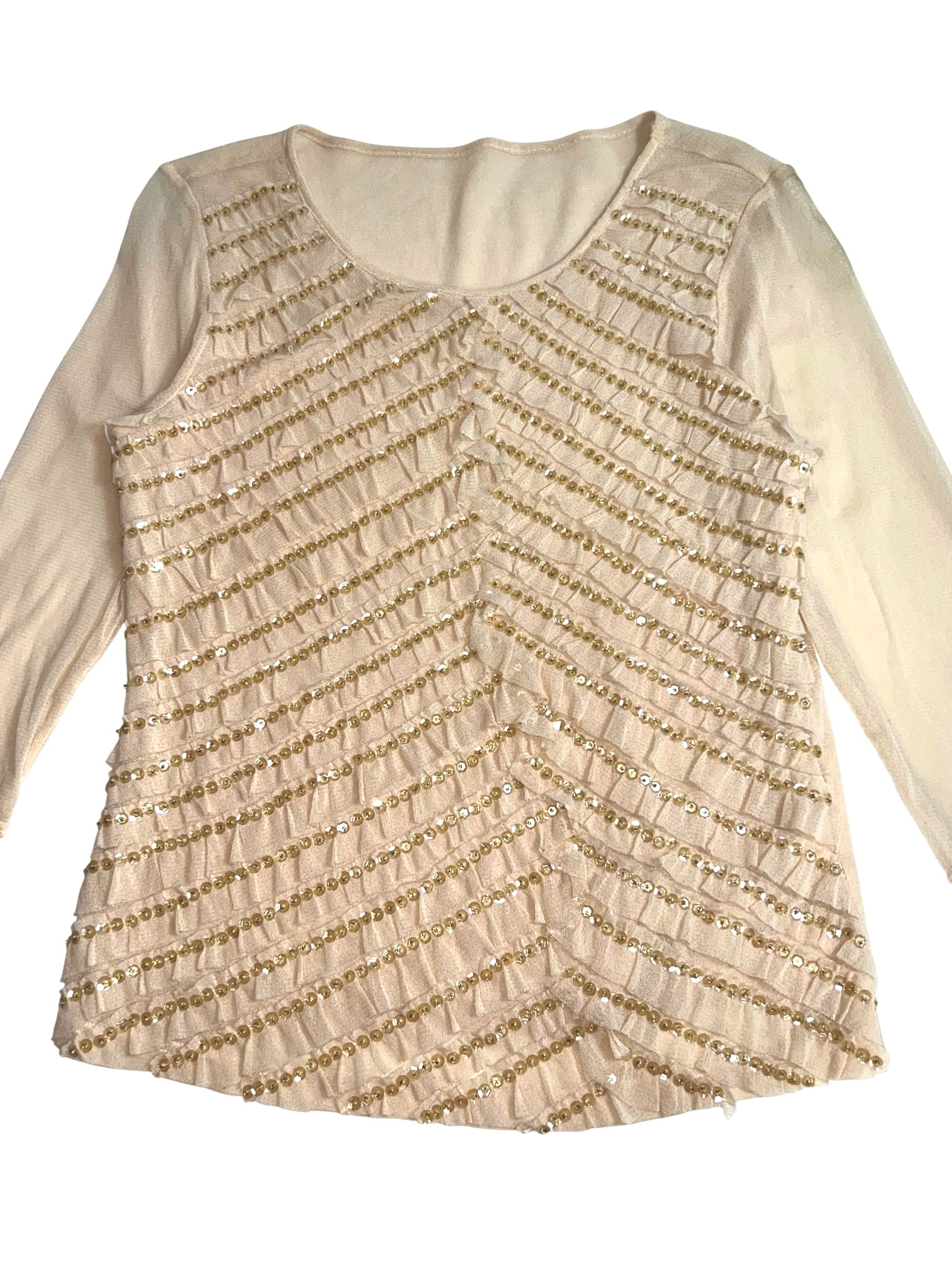 sequin beige top