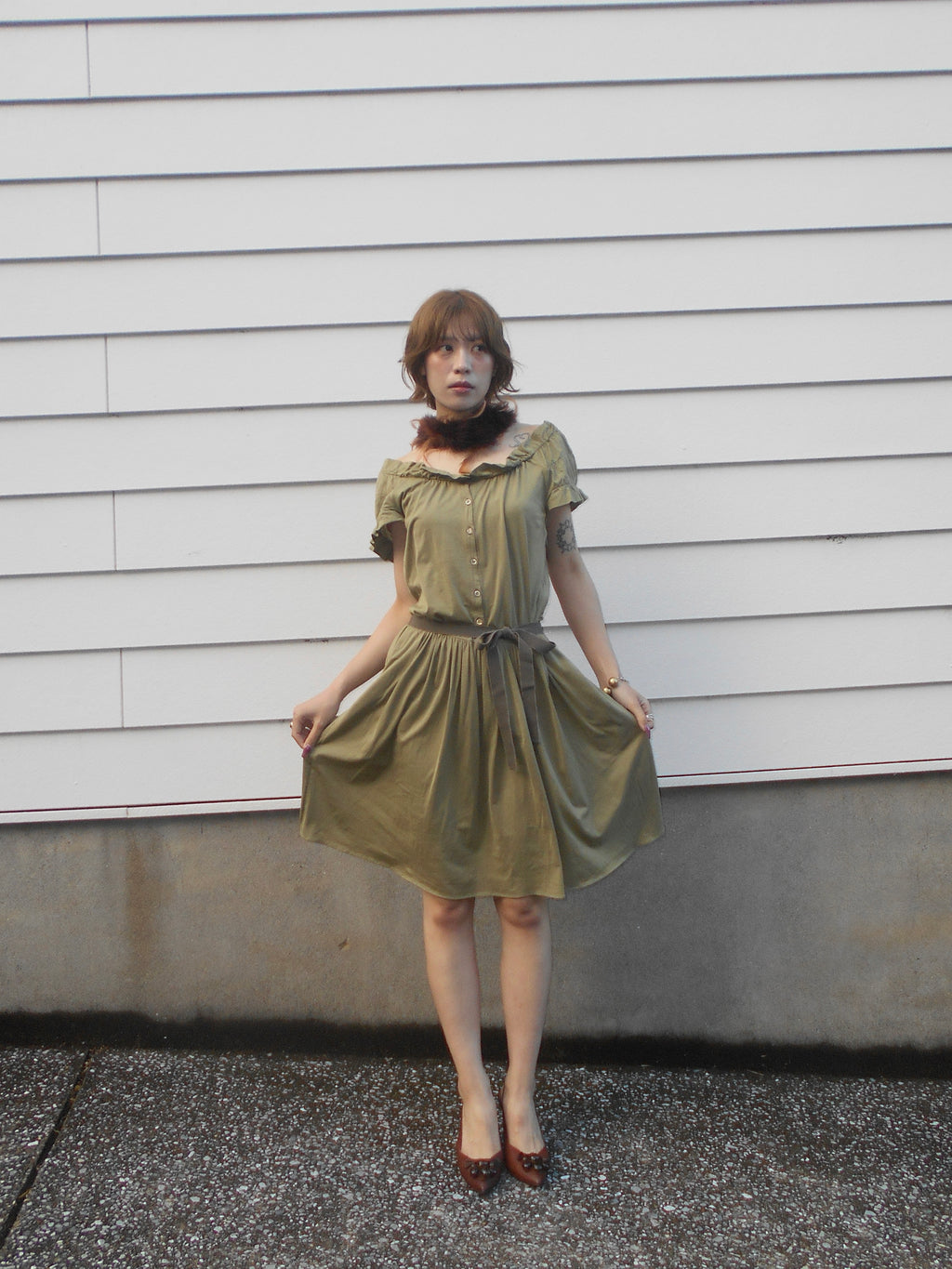 MOCHINO khaki dress