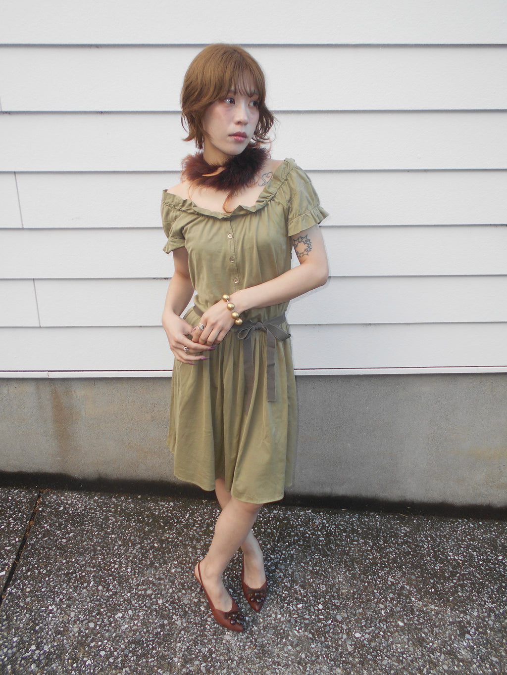 MOCHINO khaki dress