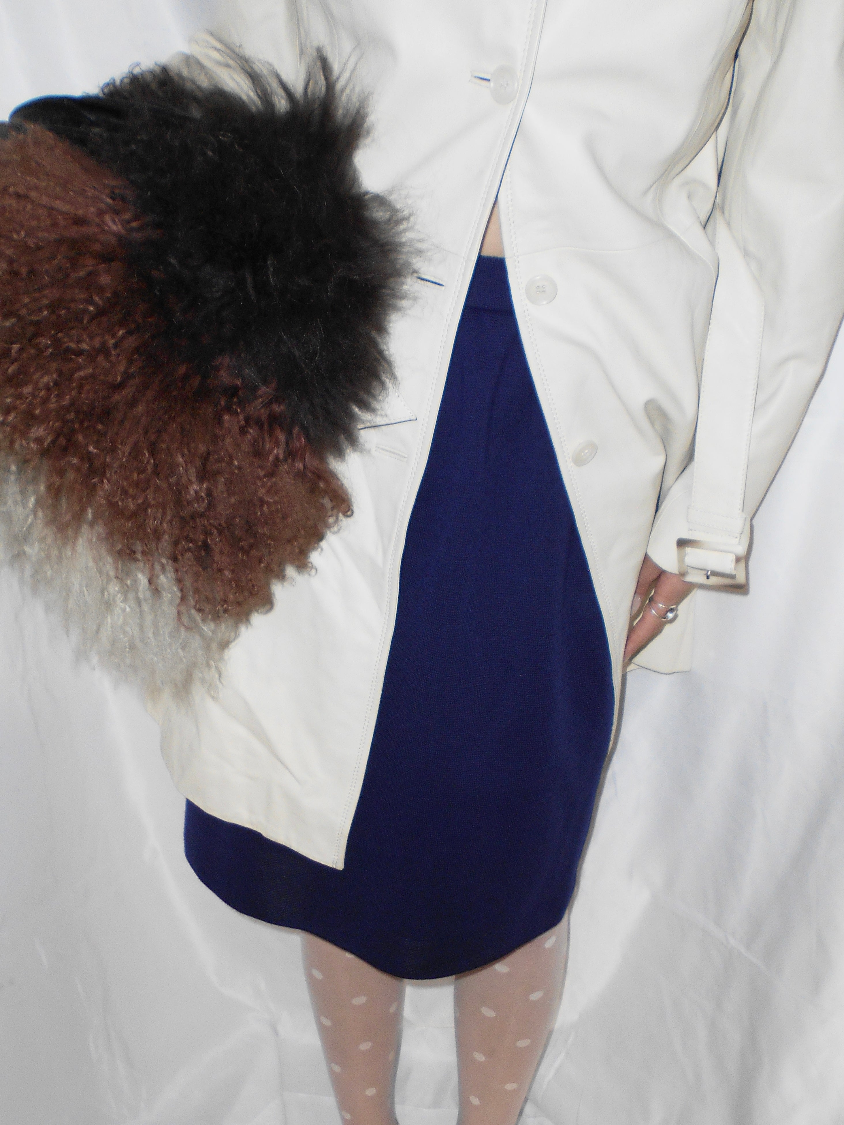 YSL navy knit skirt
