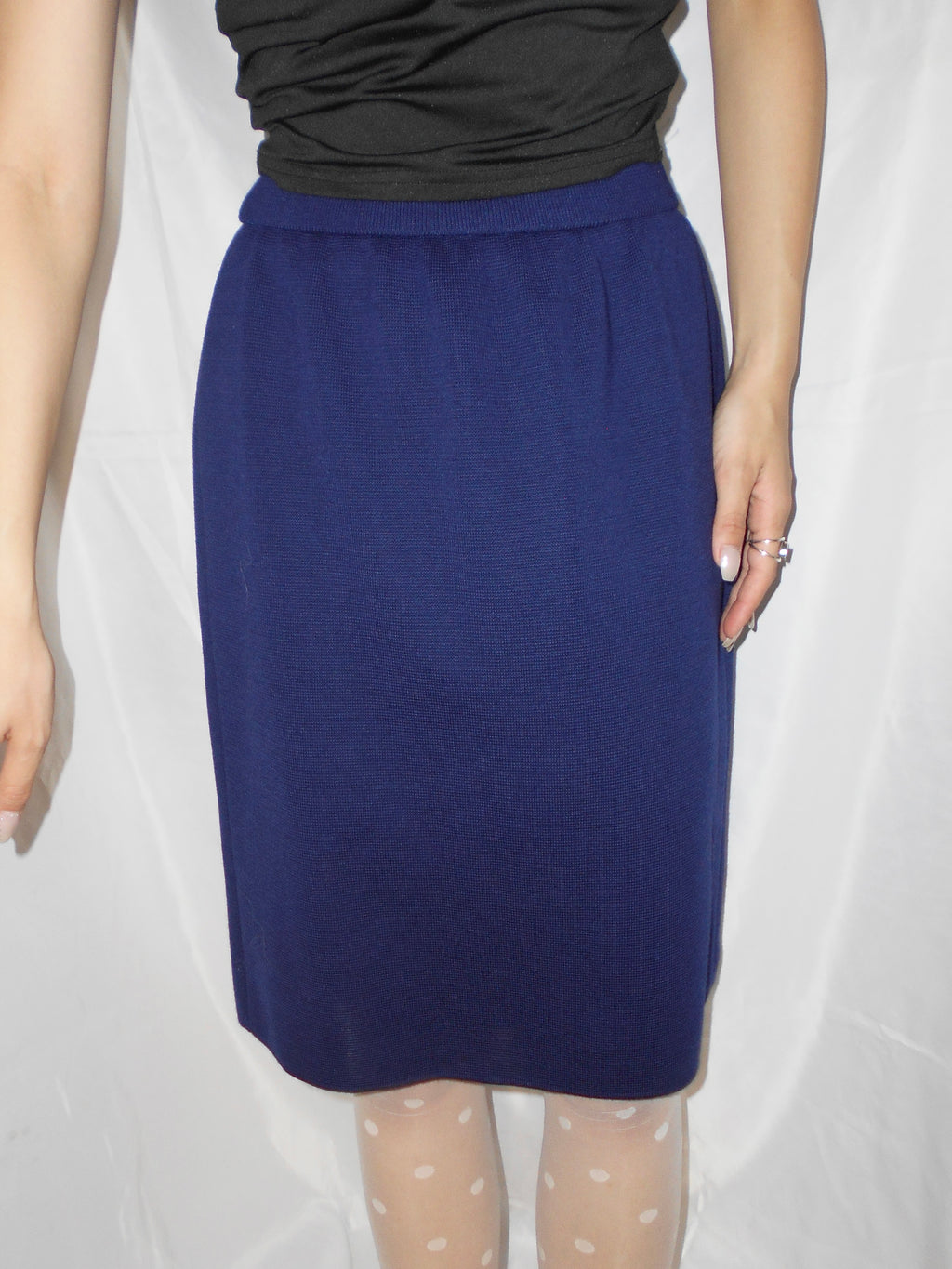 YSL navy knit skirt