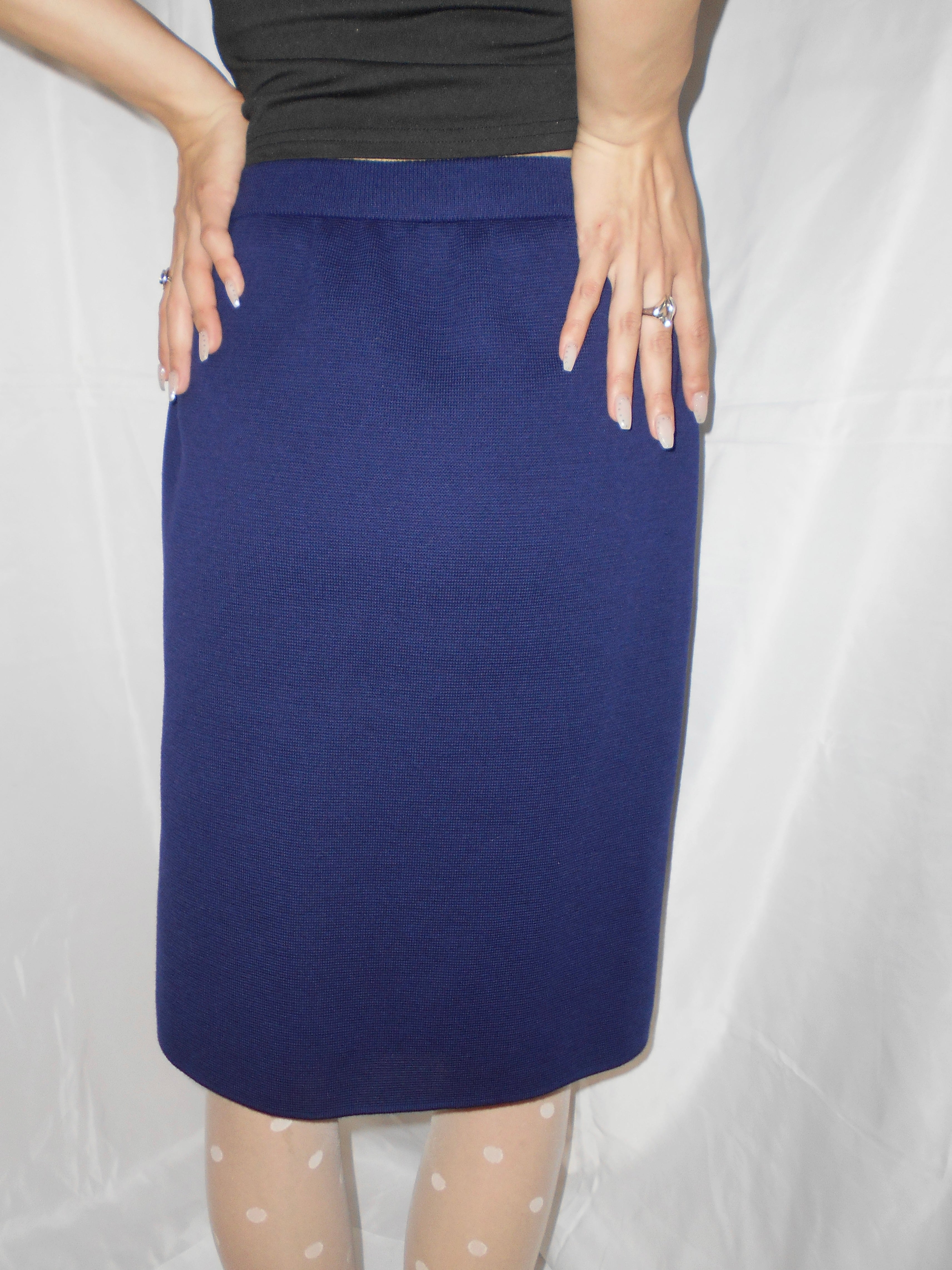 YSL navy knit skirt