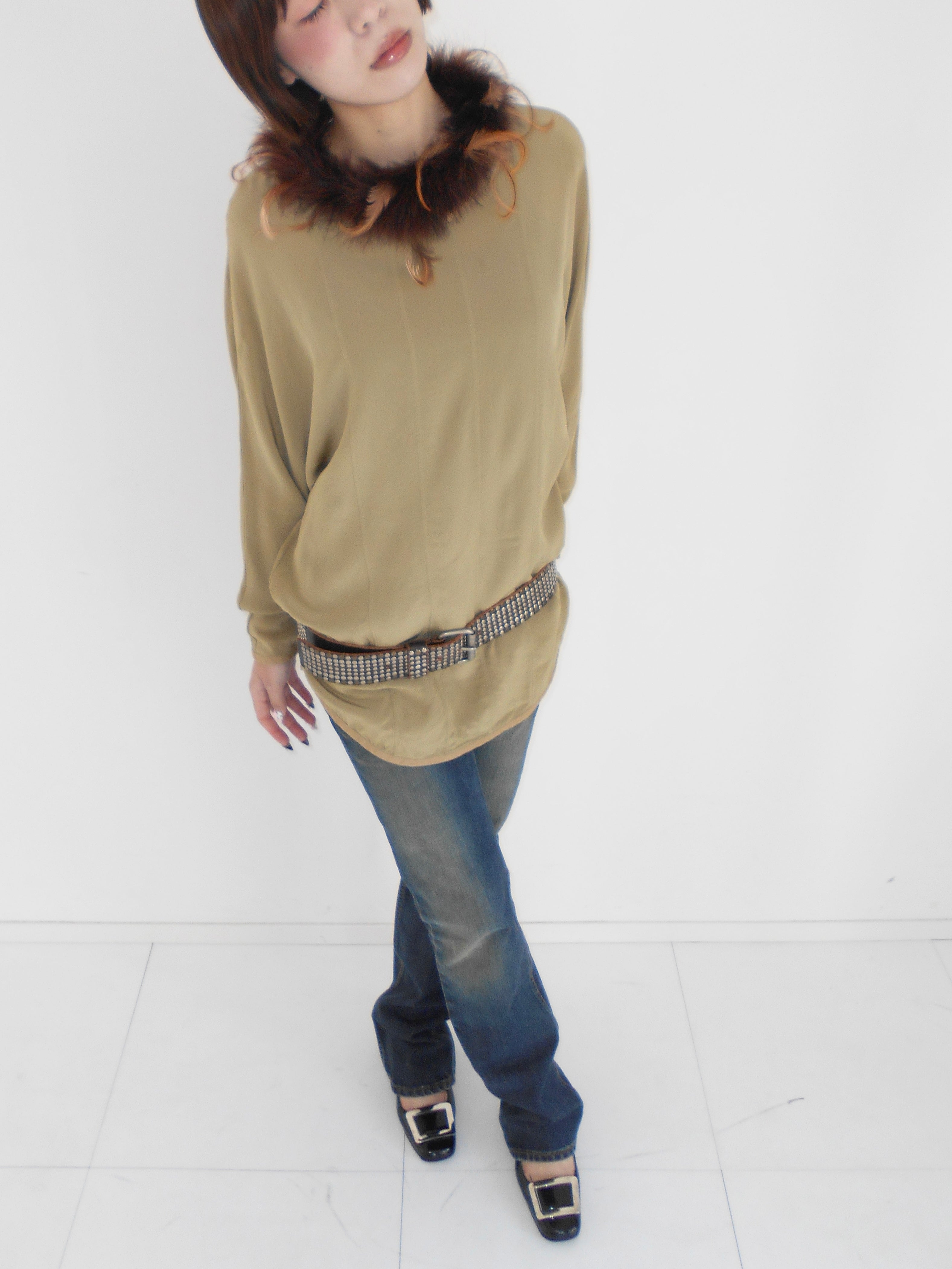 Givenchy khaki silk tops