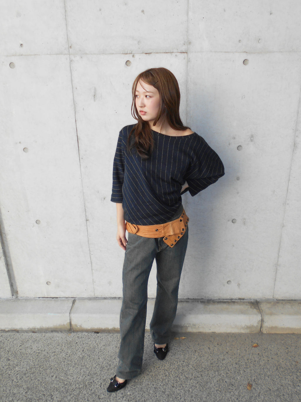 Max&co stripe off shoulder top