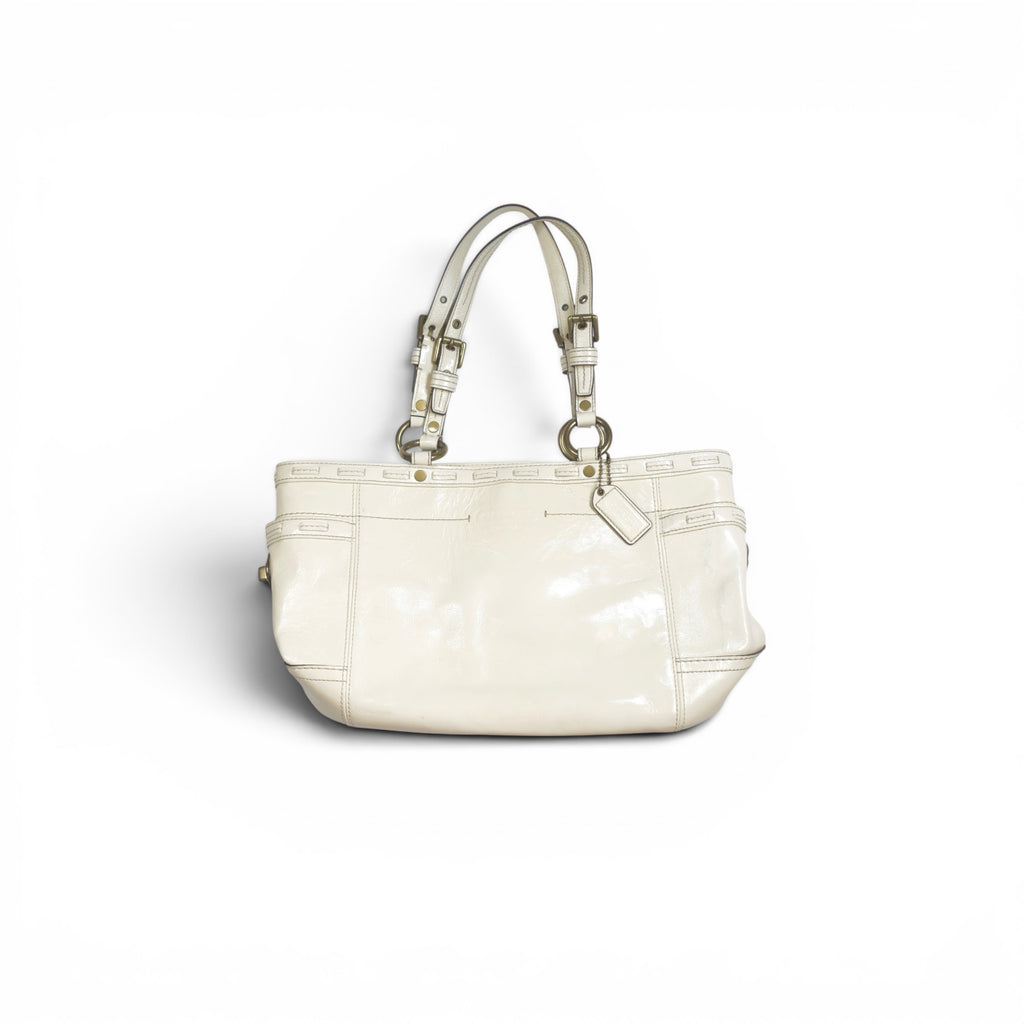 COACH white enamel bag