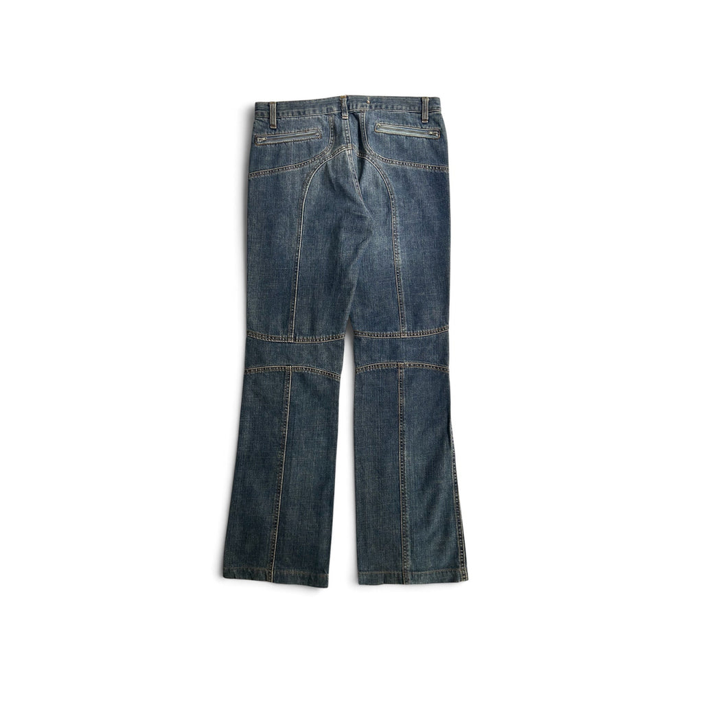 panel denim pants