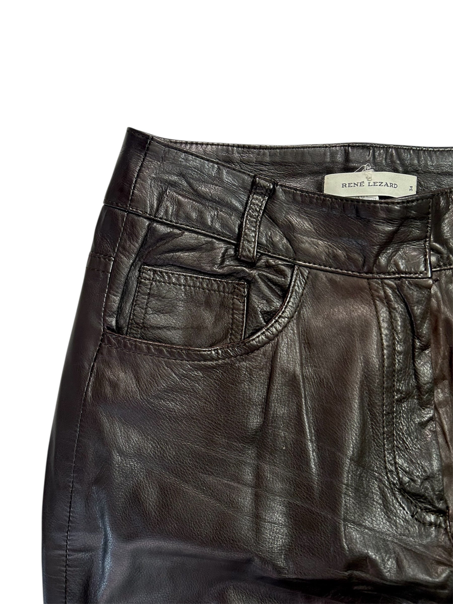 Dark brown leather pants