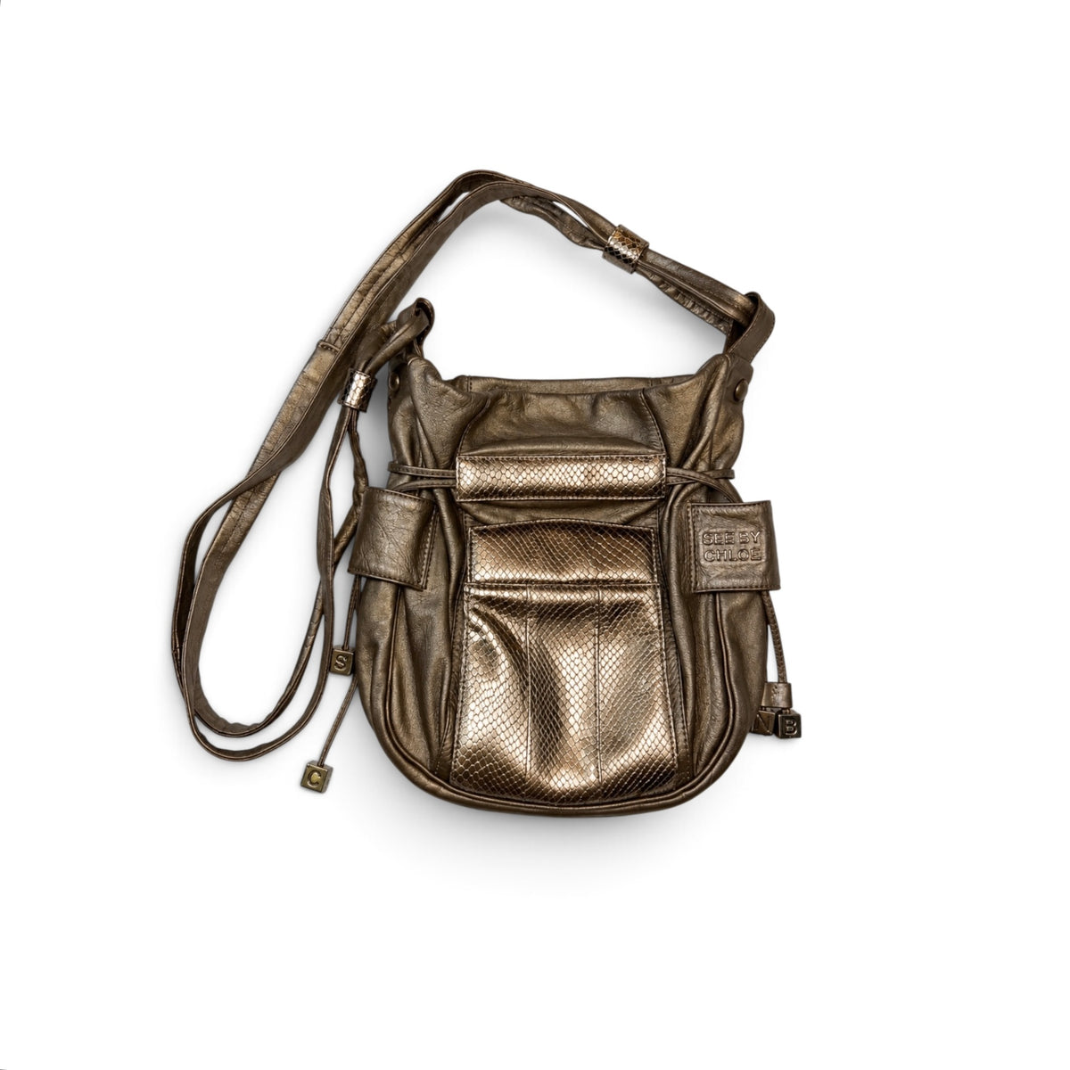 See by chloe gold shoulder bag
