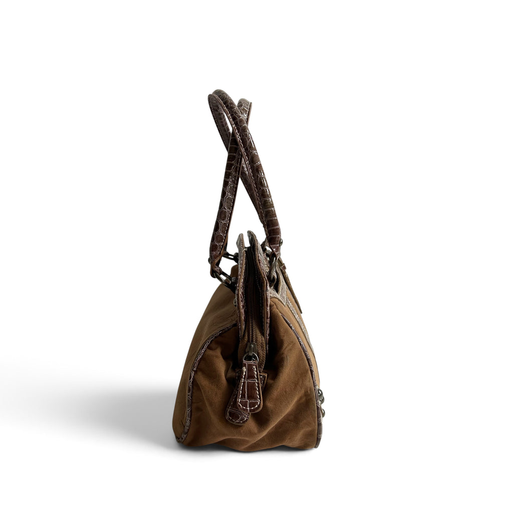 brown hand bag