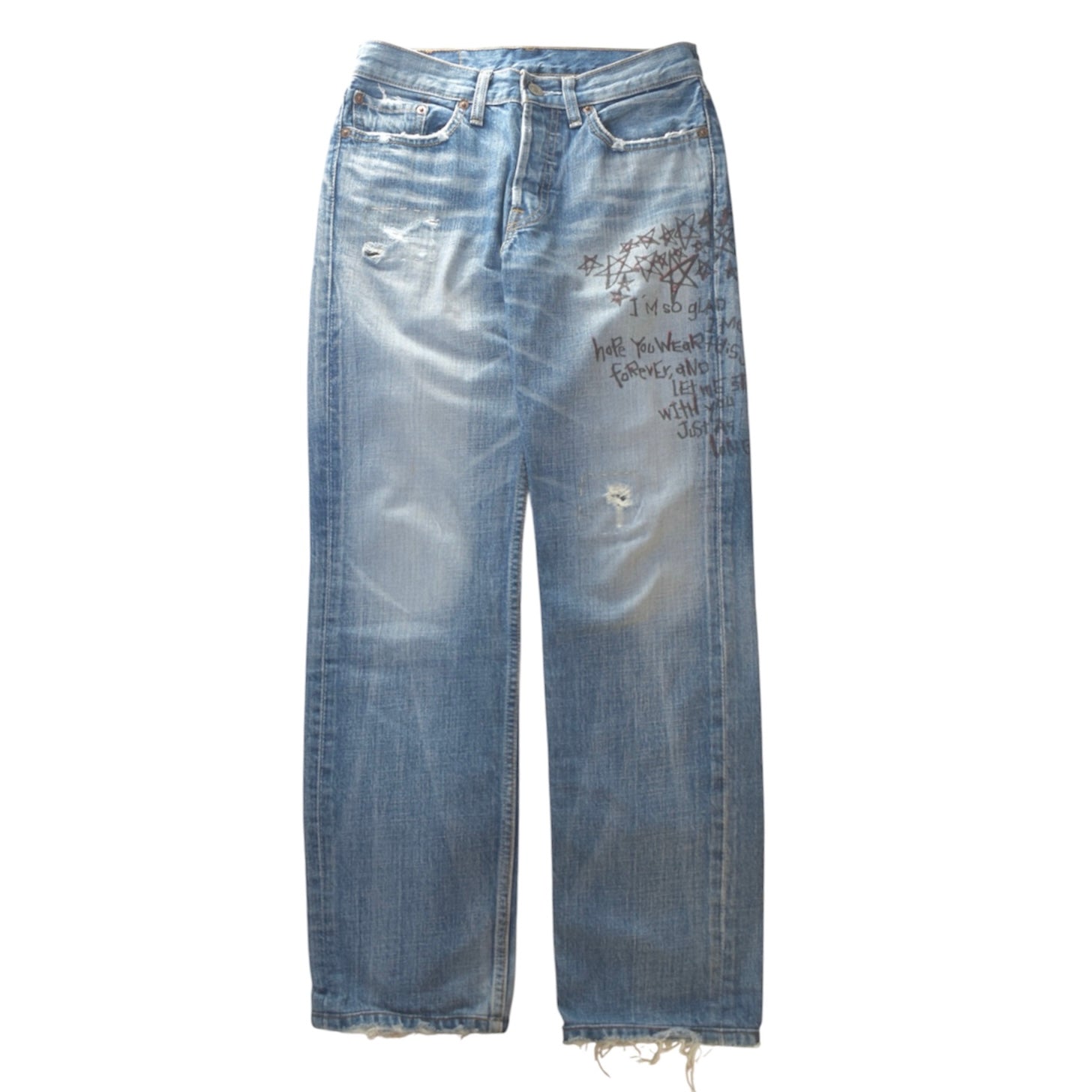 Levis 501 paint denim pants