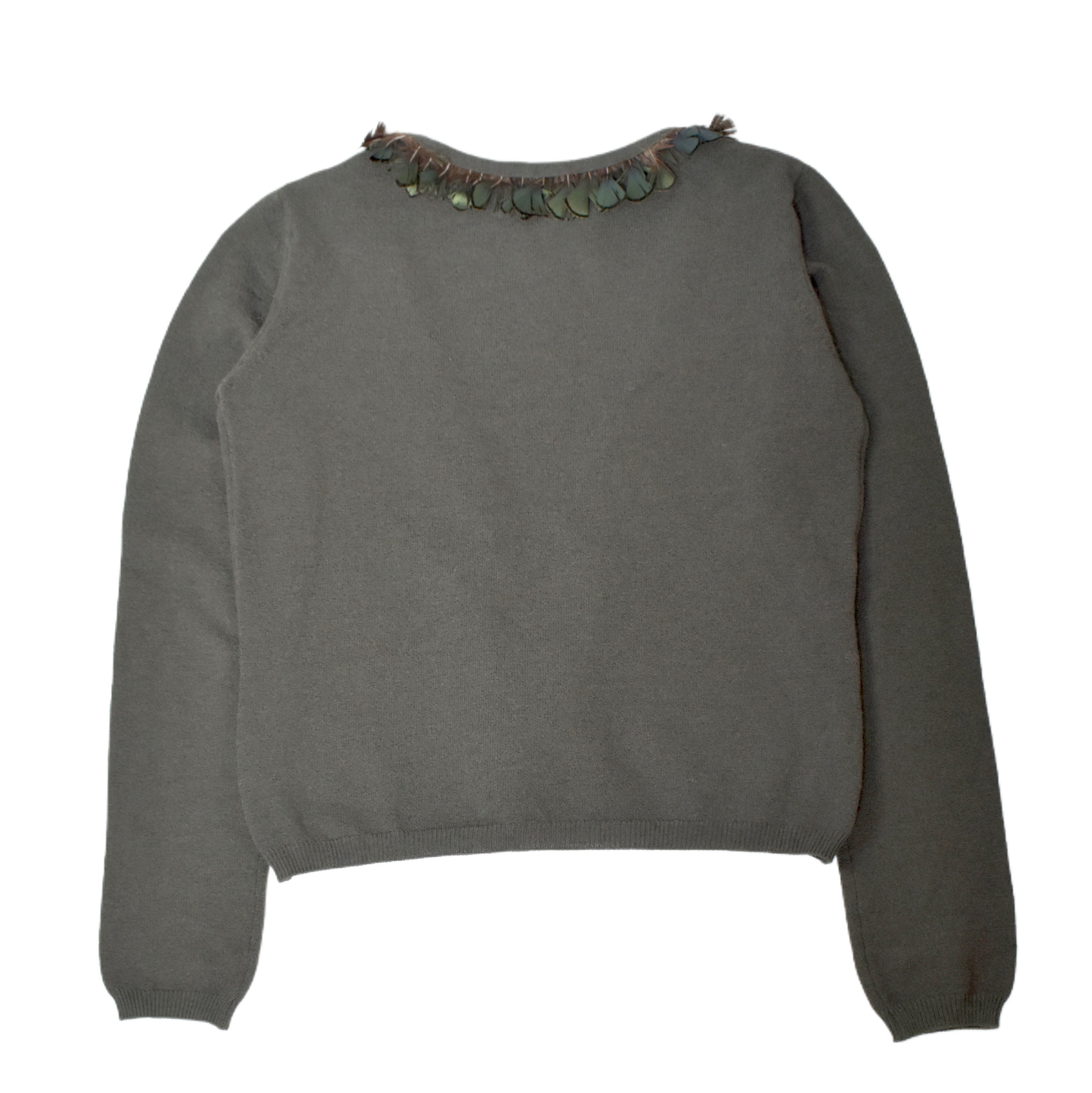 Brumarine short feather cardigan