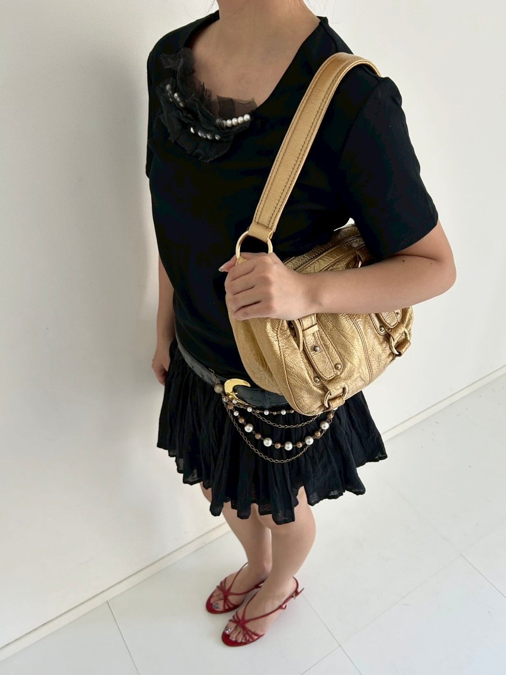 LANVIN black corsage top