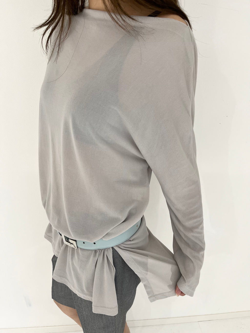 SPORT MAX  gray see-through top