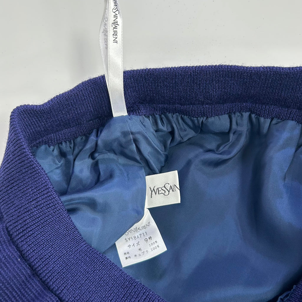 YSL navy knit skirt