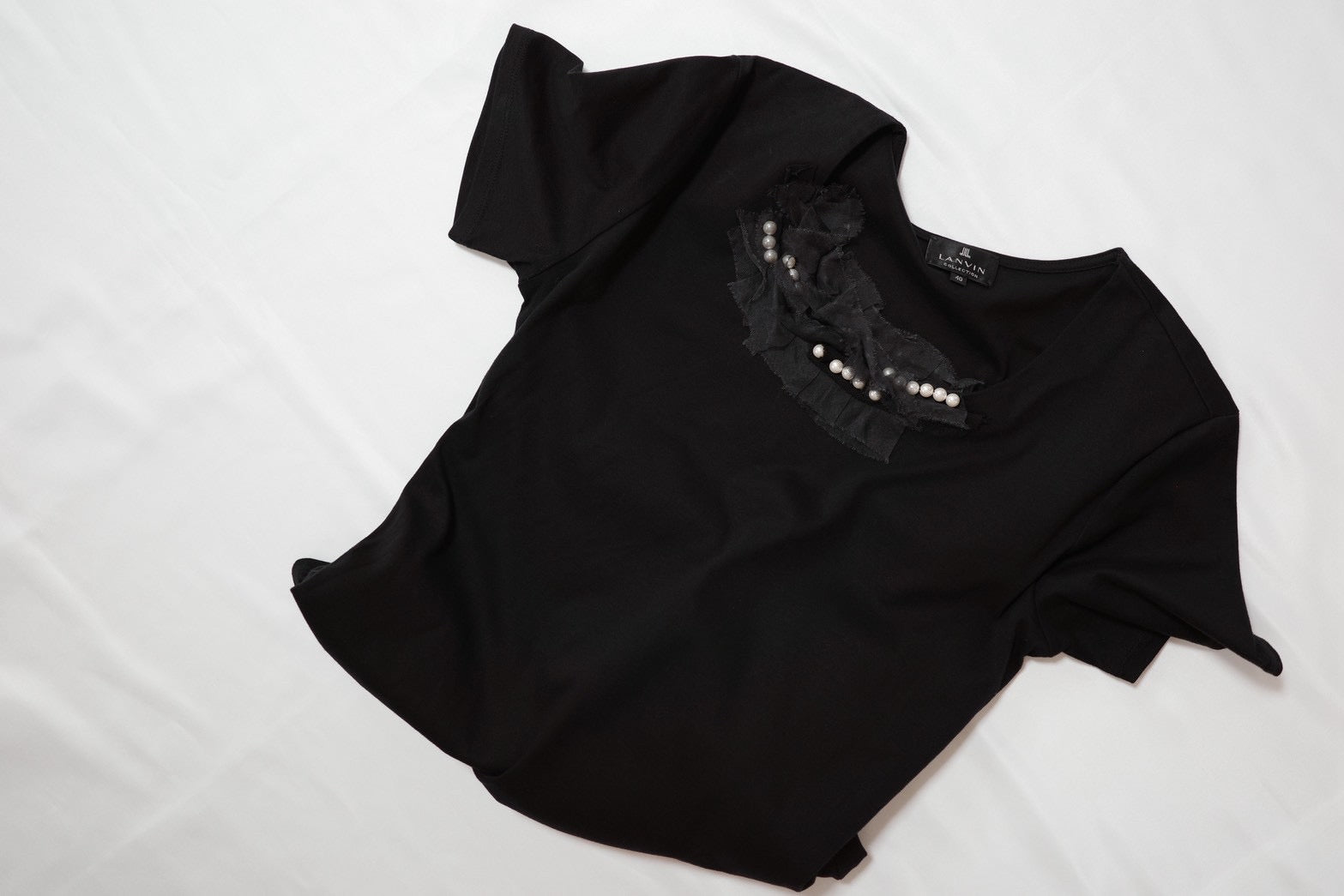 LANVIN black corsage top