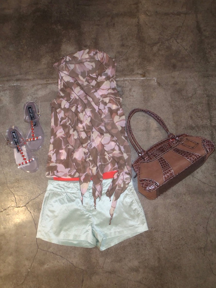 flower sheer tank top