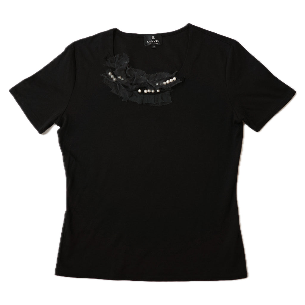 LANVIN black corsage top