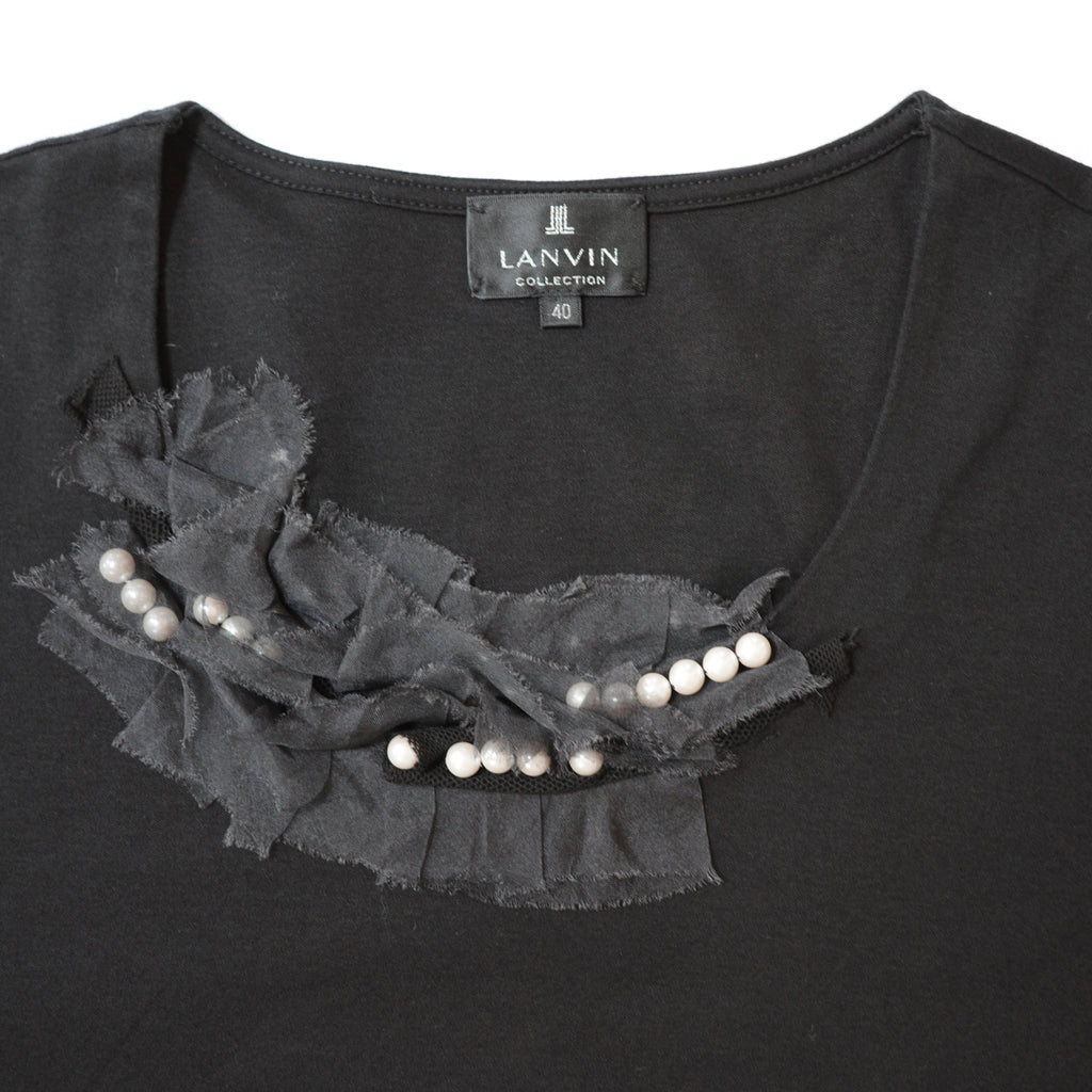 LANVIN black corsage top