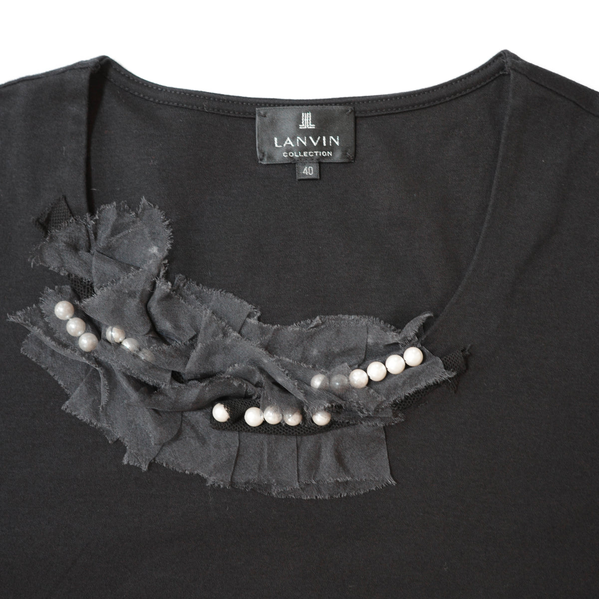 LANVIN black corsage top