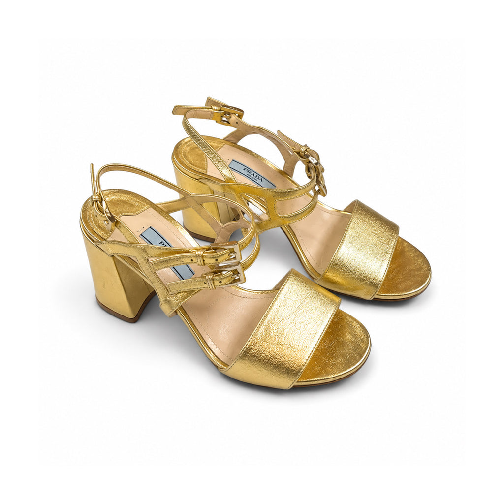 Prada gold sandals