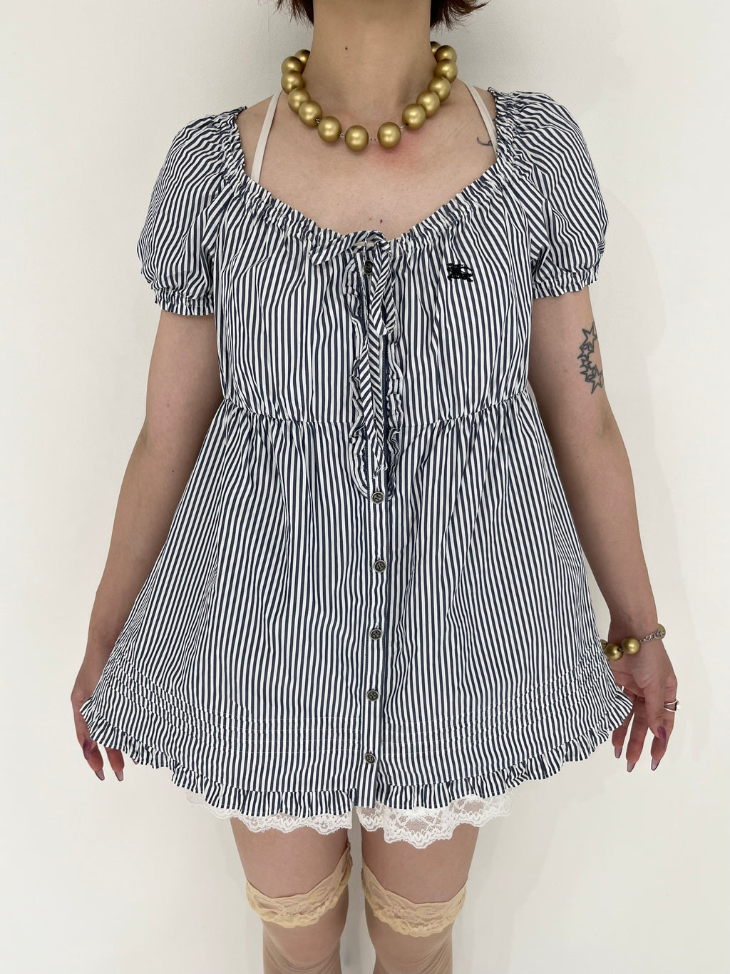 Burberry blue label stripe  tunic