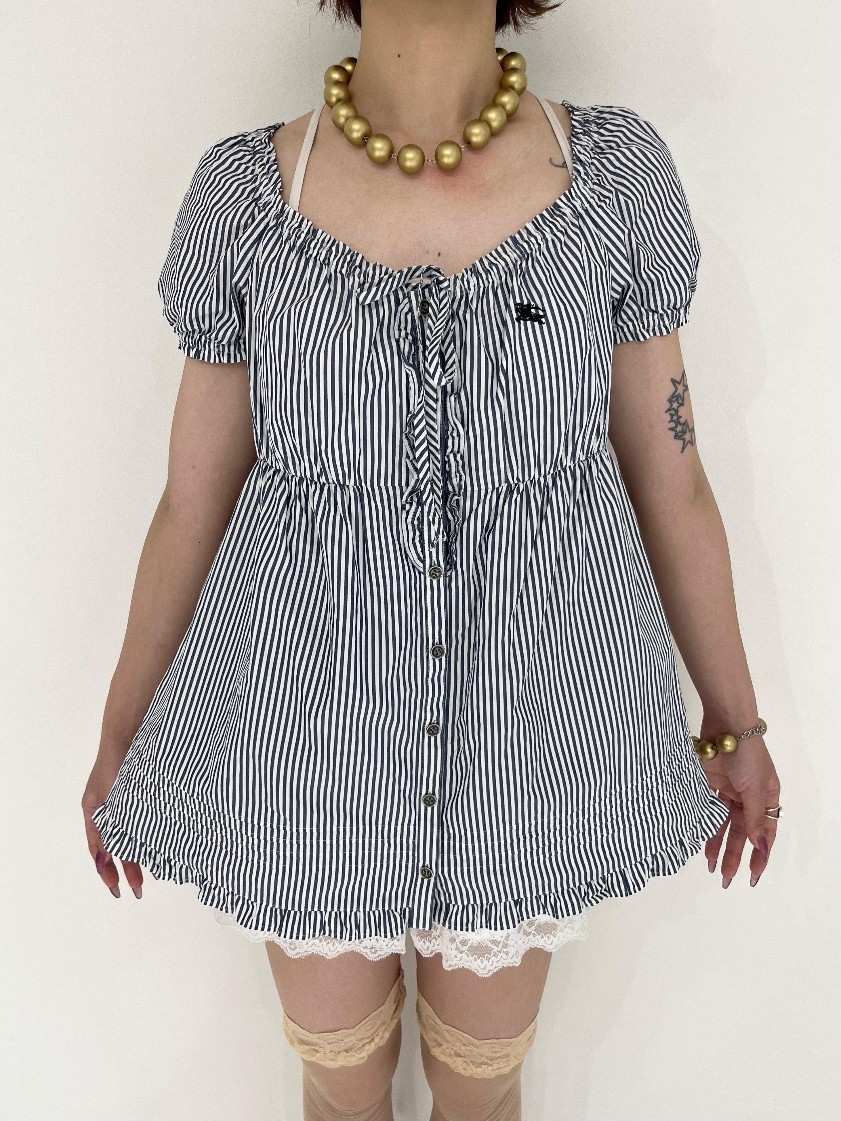 Burberry blue label stripe  tunic