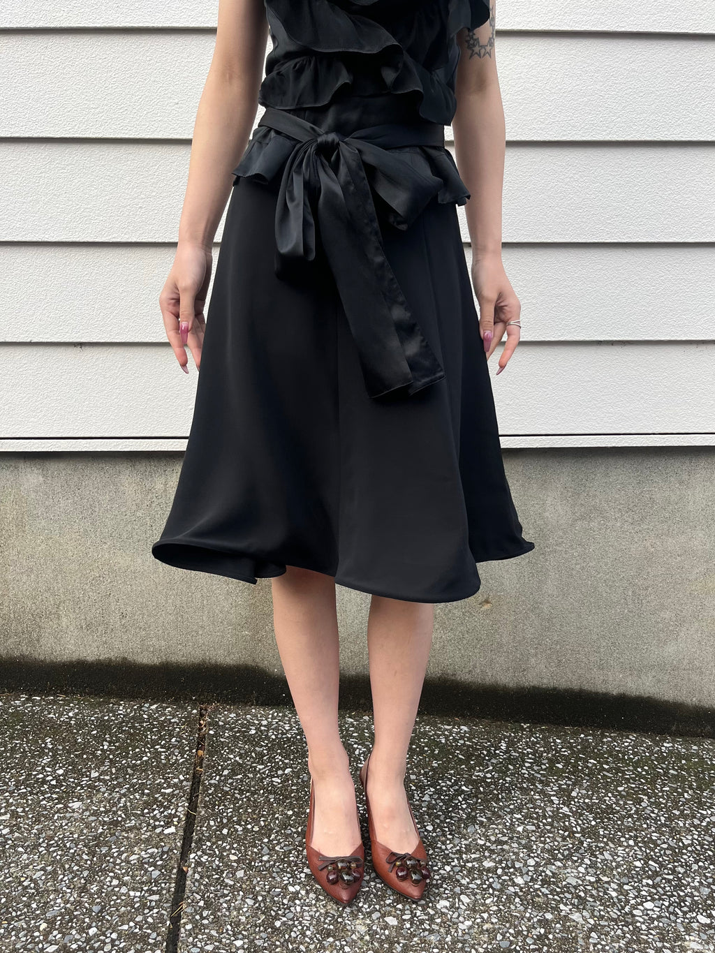 GIORGIO ARMANI black flare skirt