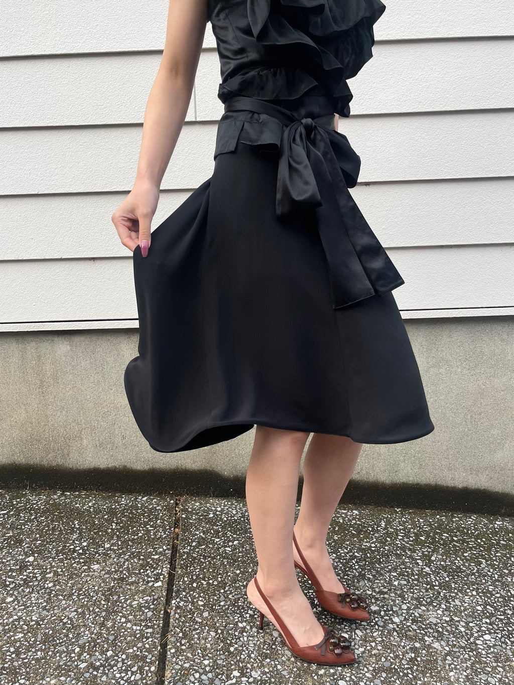GIORGIO ARMANI black flare skirt