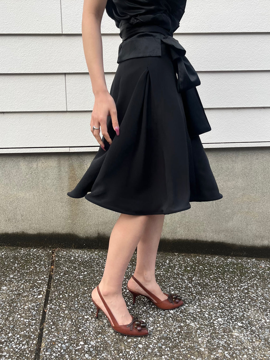 GIORGIO ARMANI black flare skirt