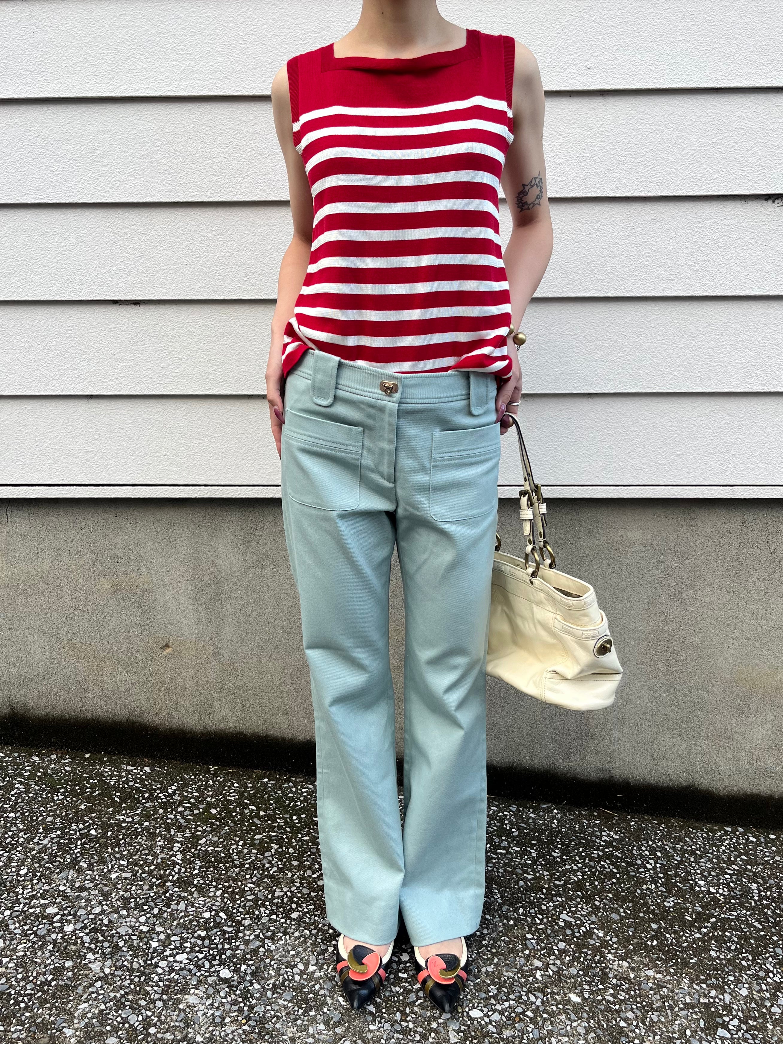 Salvatore Ferragamo sky blue pants