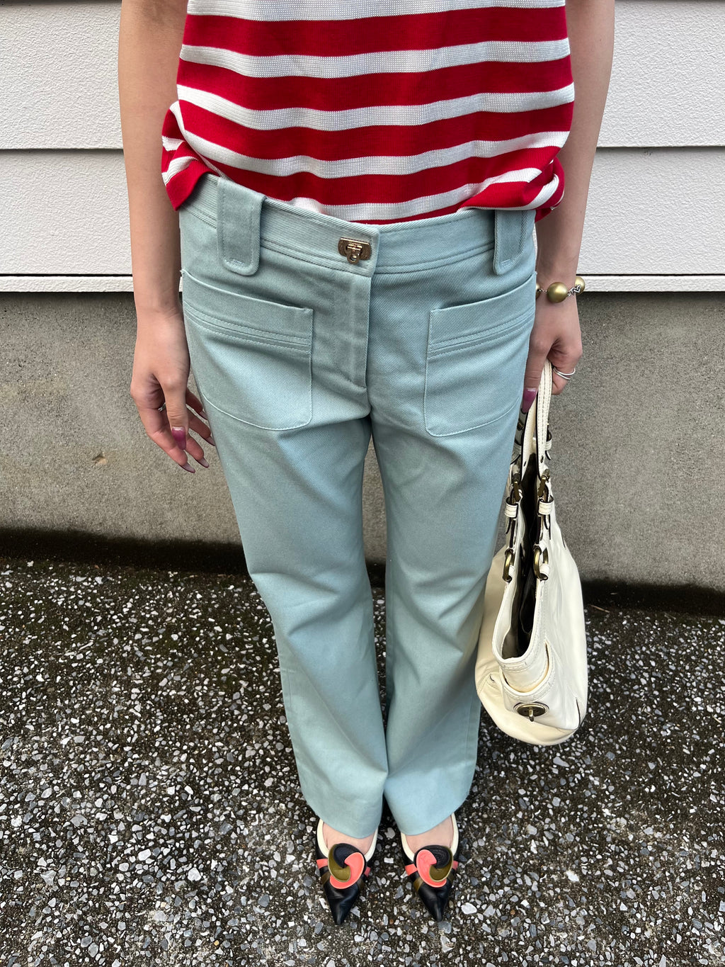 Salvatore Ferragamo sky blue pants