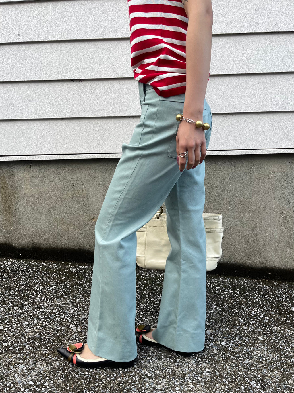 Salvatore Ferragamo sky blue pants