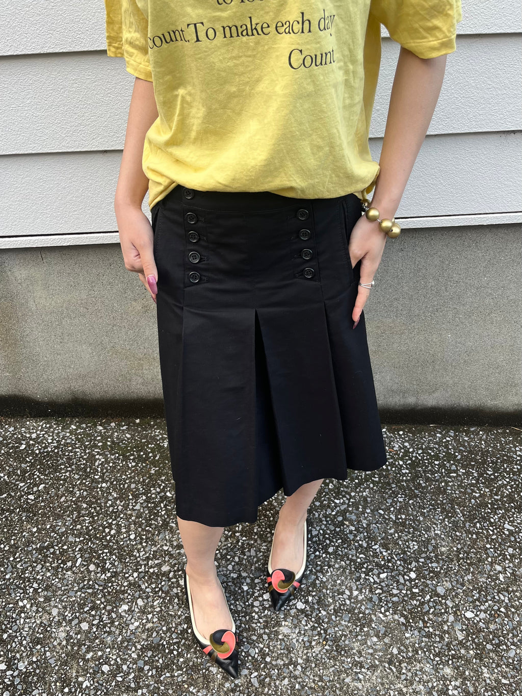 MICHAEL KORS double button black skirt