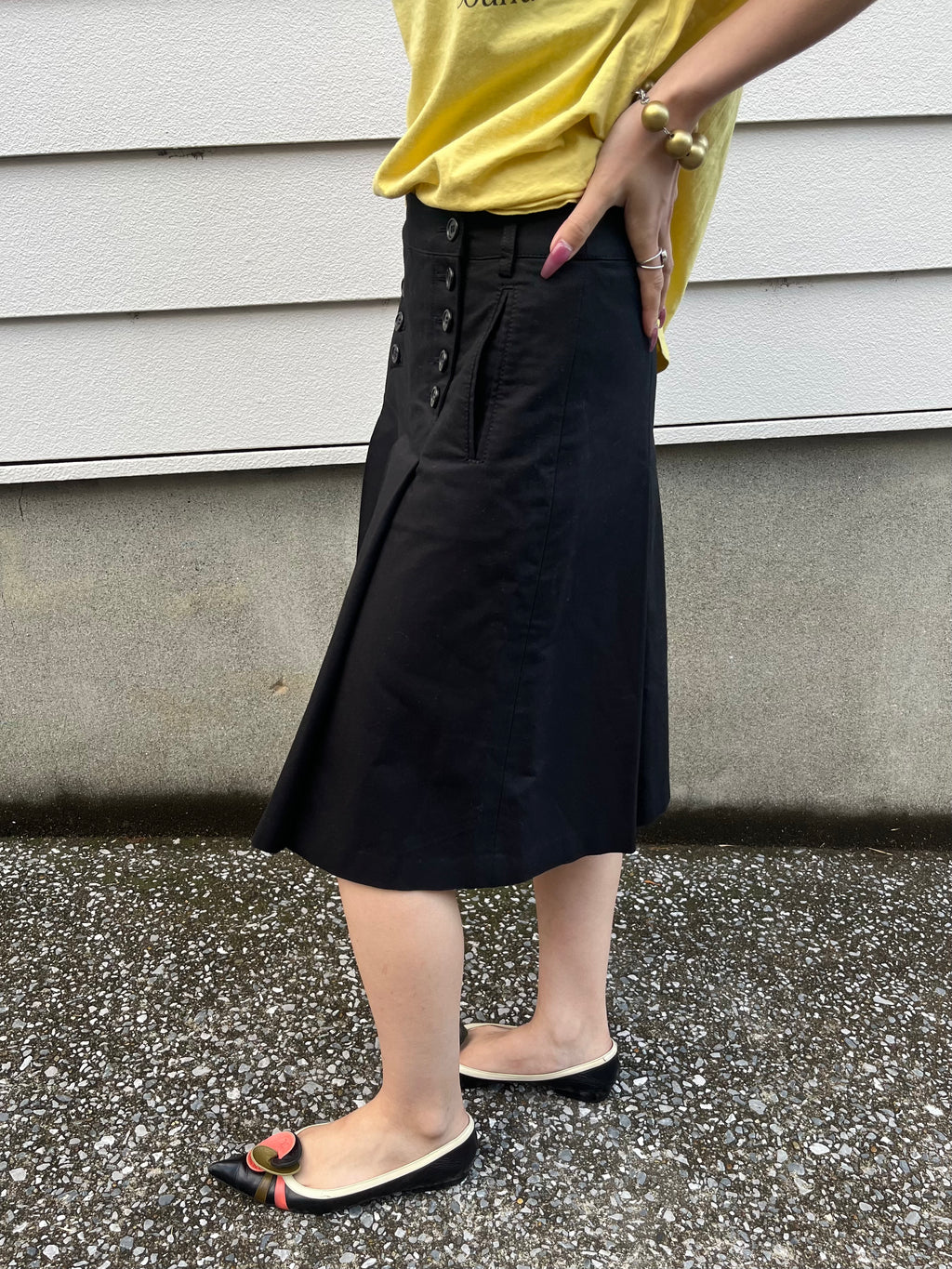 MICHAEL KORS double button black skirt