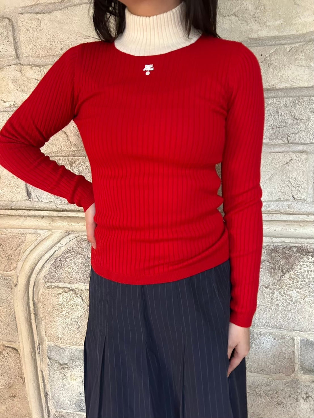 Courrèges bi-color knit