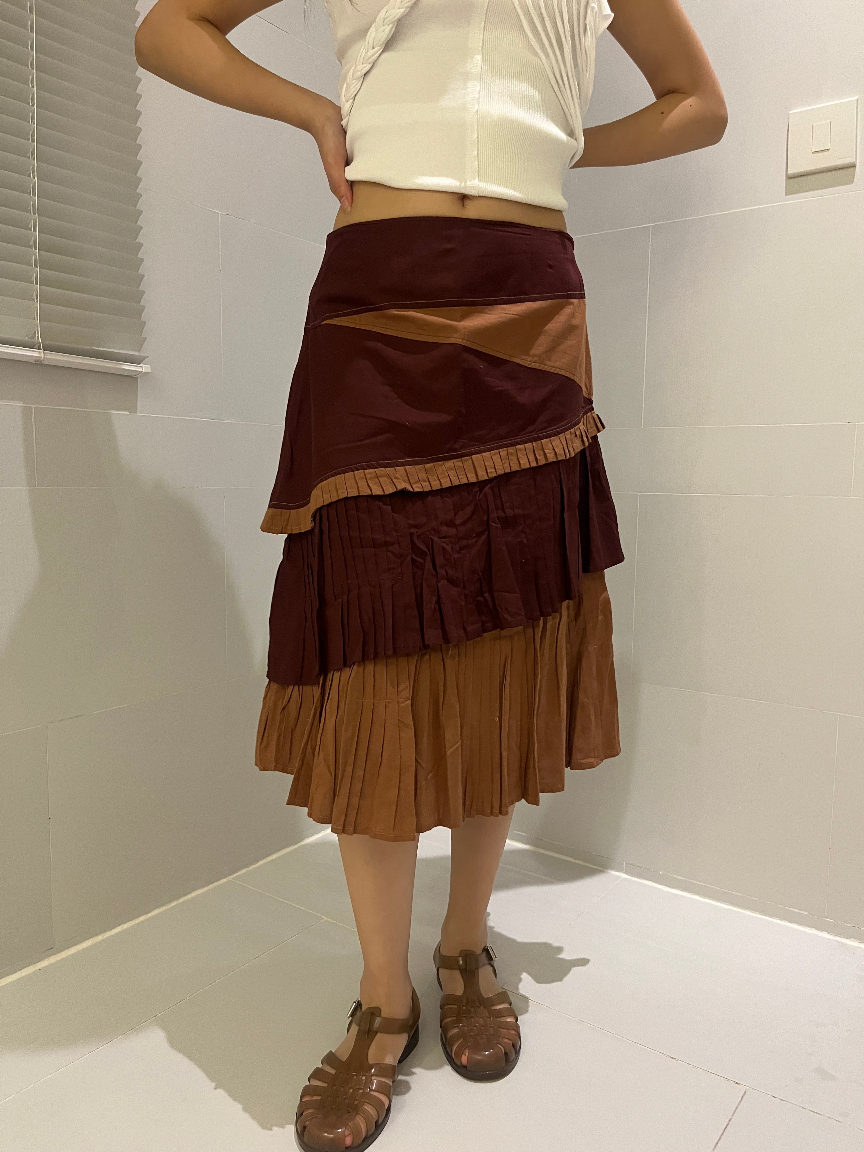 two tone tiered skirt