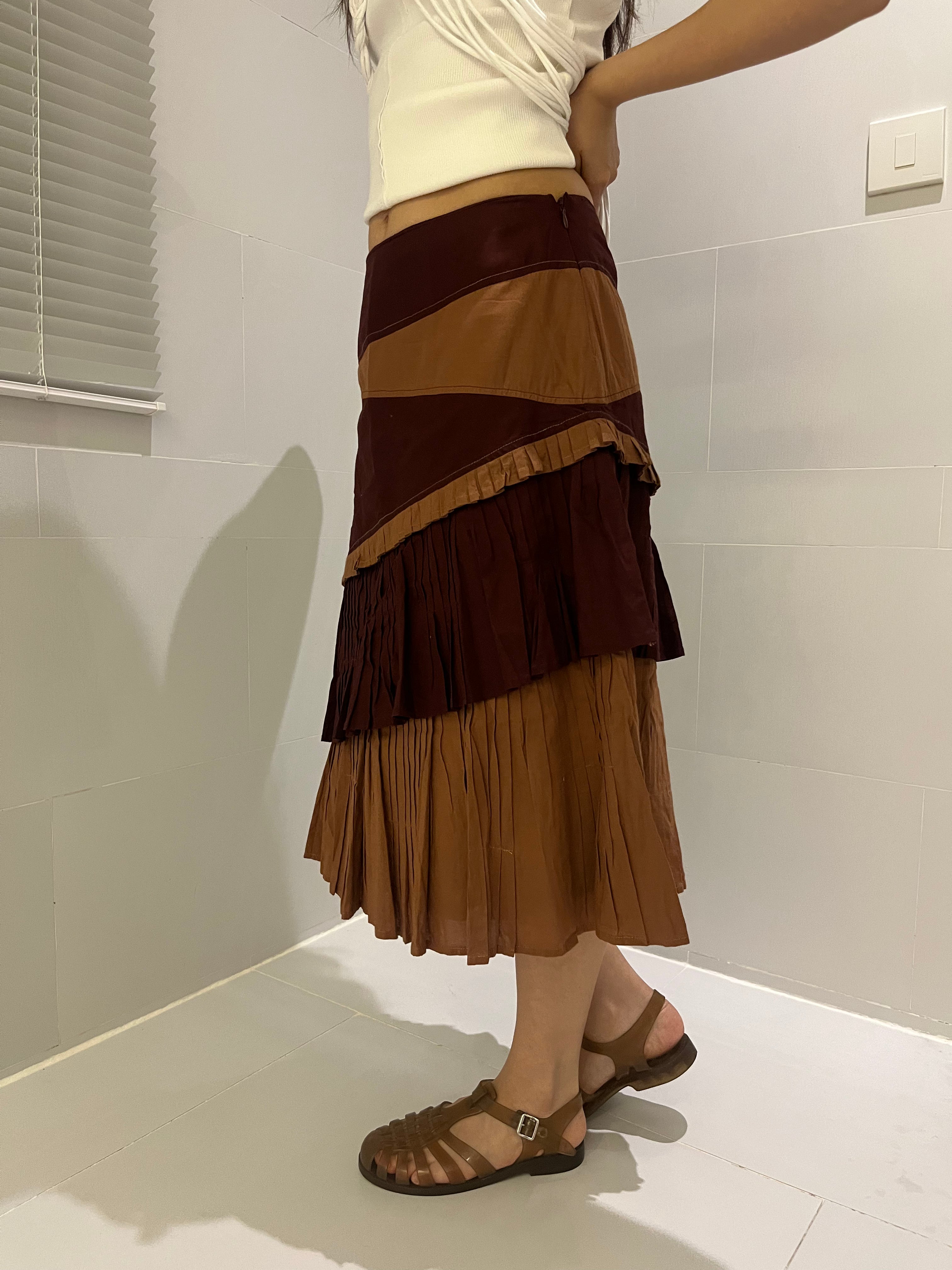 two tone tiered skirt